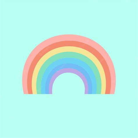 Premium Vector Pastel Rainbow On An Isolated Turquoise Background