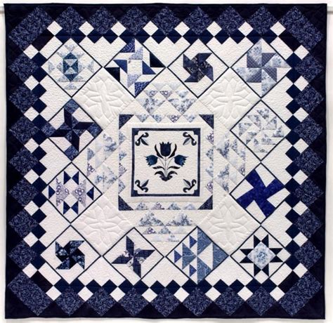 Dutch Theme Delft Tile Inspired Quilt Pattern For Making Etsy