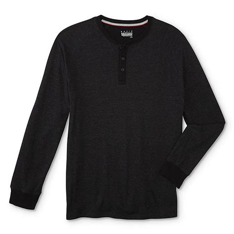 Basic Editions Mens Henley Shirt