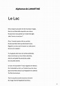 Le lac - Alphonse de Lamartine - 1/ Ainsi, toujours poussés vers de ...