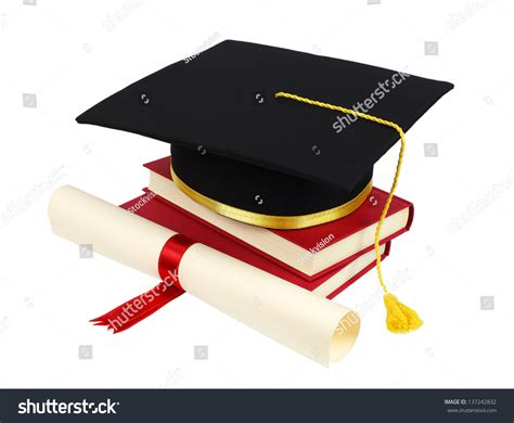 Graduation Cap Books Diploma Isolated On Stock Photo 137242832