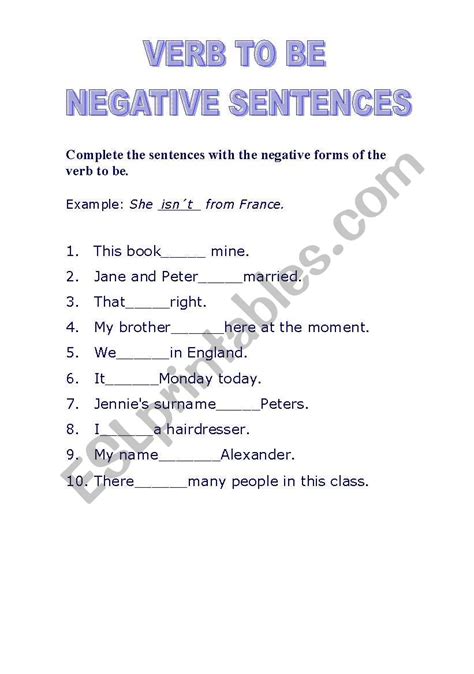 Change A Positive Sentence To A Negative Sentence Word Usage Worksheet
