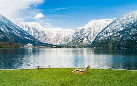 Green Grass Field Near Lake Macbook Air Wallpaper Download