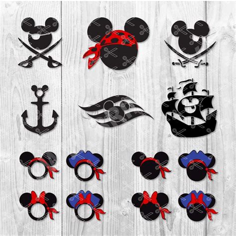 Mickey And Minnie Pirate Svg Dxf Png Cut Files For Cricut And Silhouette