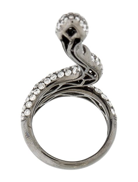 18k Diamond Snake Ring Rings Rring32593 The Realreal