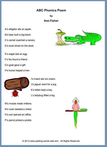 Our Abc Phonics Poem Is A Fun Way To Practice The Alphabet Abc