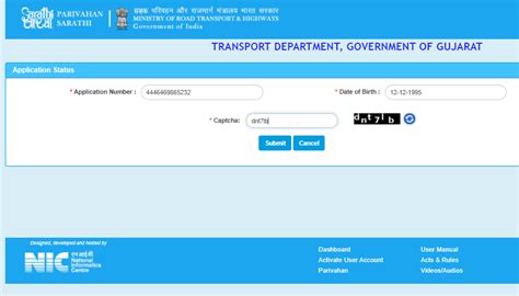 Check Your Learner Licence Status Sarathi Parivahan