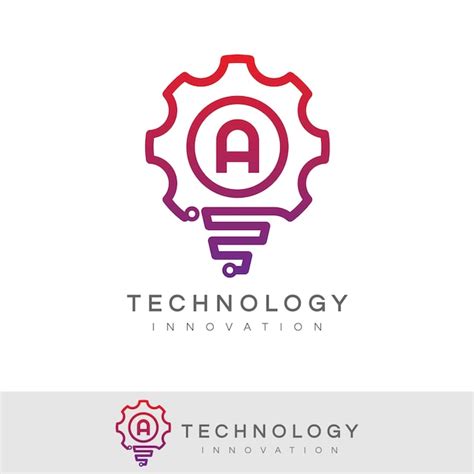 Innovación Tecnológica Inicial Letra A Diseño De Logotipo Vector Premium