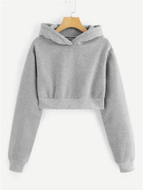 Maybe you would like to learn more about one of these? Women Hooded Crop Sweatshirt in 2020 | Cropped hooded ...