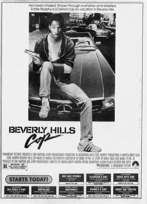 Beverly Hills Cop Opens In Stl 12 5 1984 Beverly Hills Cop Drive In Movie