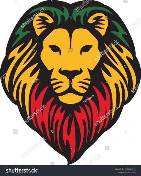 Lion Judah Head Rastafarian Reggae Symbol Stock Vector Royalty Free