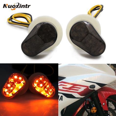 Nuoxintr Universal Motorcycle LED Turn Signal Indicators Light Amber Blinker Light Led Motorbike