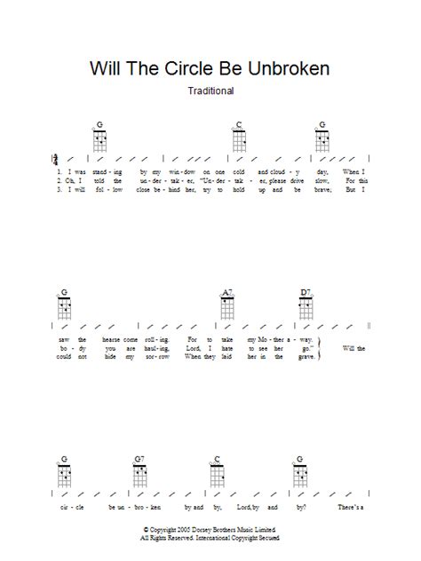 Will The Circle Be Unbroken Lyrics And Chords Sheet And Chords Collection