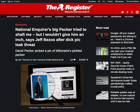 National Enquirers Big Pecker Tried To Shaft Me But I Wouldnt Give Him An Inch Says Jeff