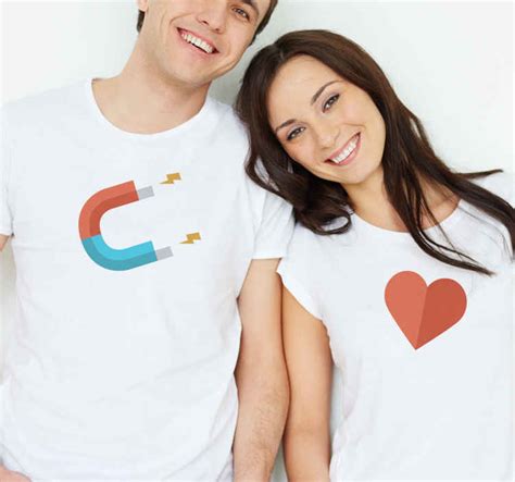 Camisetas Para Parejas Imán Y Amor De Corazón Tenvinilo