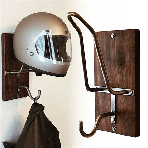 Motorcycle Helmet Rack And Jacket Hook Helmet Hanger Wall Mount