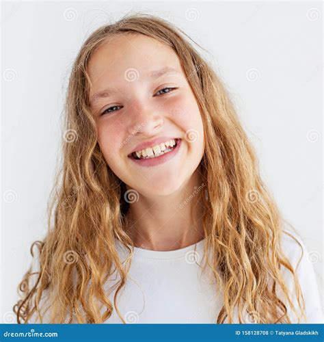 Portrait Smiling Young Girl Teen Stock Photo Image Of Hairstyle