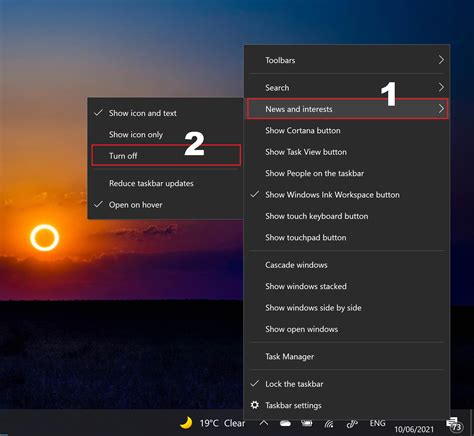 How To Remove The New News And Interests Task Bar In Windows 10