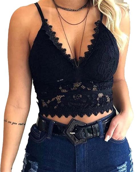 Sexy Lace Crop Tops Women V Neck Solid Skinny Y2k Tube Tops See Through Basic White Summer Camis