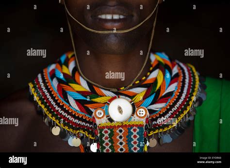 Kenya Portrait Of Young Samburu Man Moran In Traditional Dress