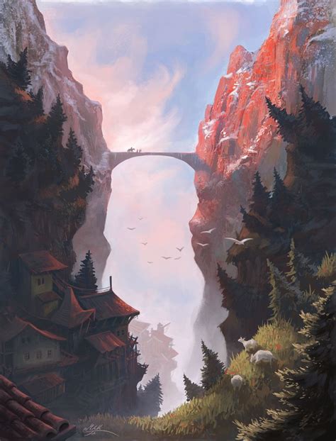 The Sky Bridge By Michelle Tolo Fantasy 2d Cgsociety Fantasy