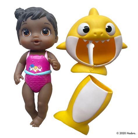Baby Alive Baby Shark Black Hair Doll With Tail And Hood Waterplay