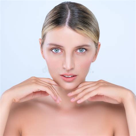 Alluring Beautiful Woman With Perfect Smooth And Clean Skin Portrait Stock Photo Image Of