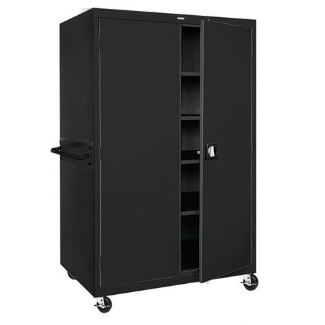 Sandusky Lee Mobile Black Steel Storage Cabinet 46l X 24w X 66h