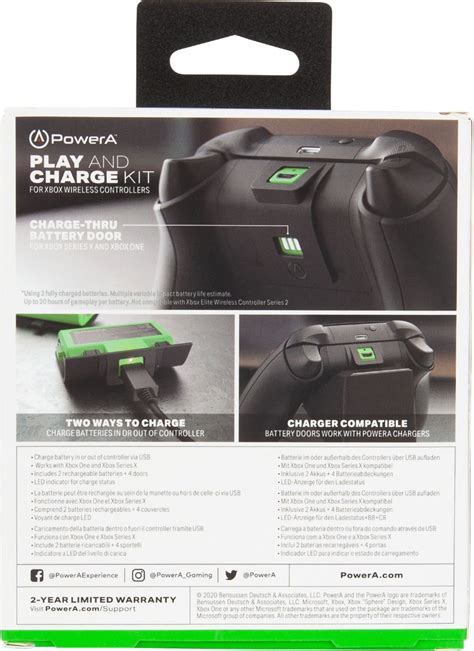 Powera Play And Charge Kit For Xbox Series Xs And Xbox One Green 1518375
