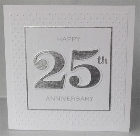 Handmade 25th Silver Wedding Anniversary Card Congratulations Etsy