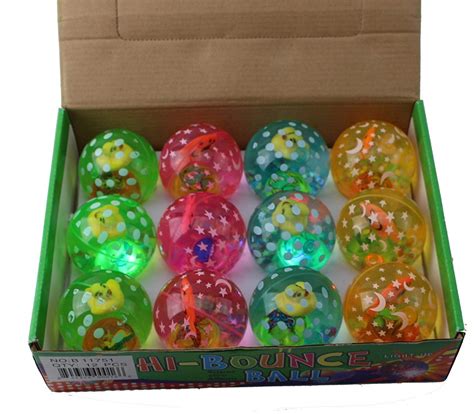 12 Pcs Led Light Up Bounce Balls Flashing Rubber Bouncy Balls For