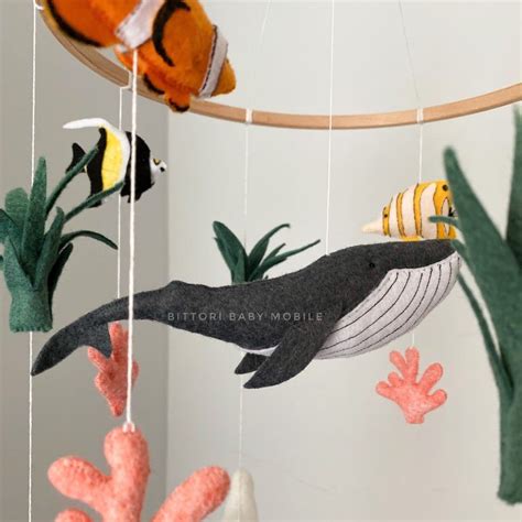 Whale Mobile With Orca Shark Beluga Dolphin And Coral Fish Etsy