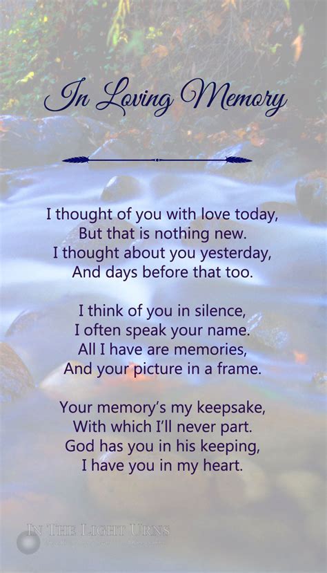 Memorial And Sympathy Quotations Poems And Verses