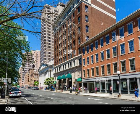 Church Street In Downtown New Haven Connecticut Usa Stock Photo