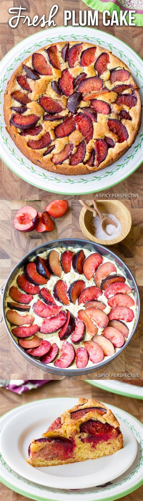 Using an offset spatula, spread evenly. Fresh Plum Cake - A Spicy Perspective