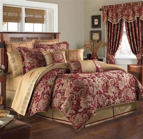 NEW CROSCILL MYSTIQUE CLARET RED GOLD REVERSOB E COMFORTER ONLY QUEEN