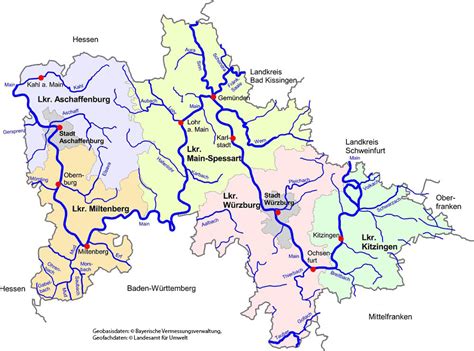 Karte Flüsse Unterfranken