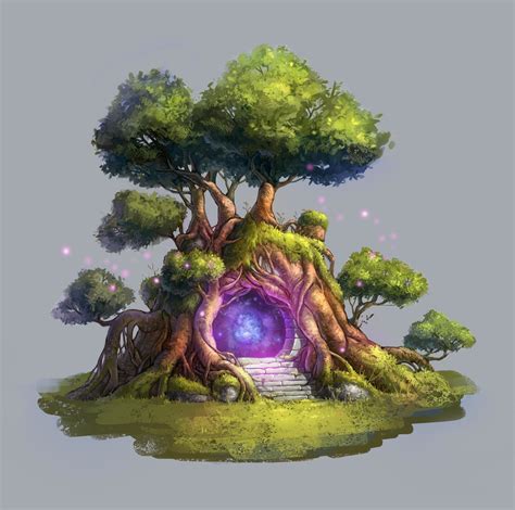 Fantasy Tree Drawing Artwork Fantasy Fantasy Concept Art Game