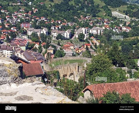 Panoramic View From Old Castle In The Jajcebosnia And Herzegovina