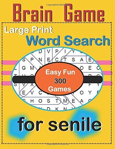 Brain Game Large Print Word Search Easy Fun For Senile B