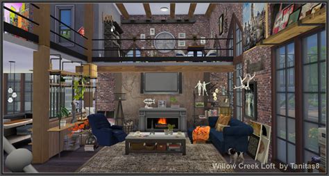 Sims 4 Ccs The Best Willow Creek Loft By Tanitassims