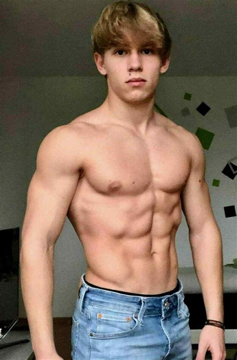 Shirtless Male Blond Hunk Jock Hot Beefcake Physique Athletic Man Photo