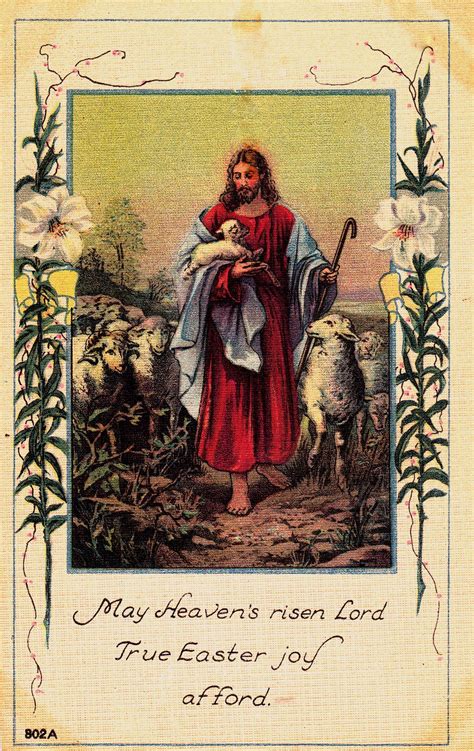 Easter Decorating Vintage Easter Postcard Image Jesus Holding Lamb