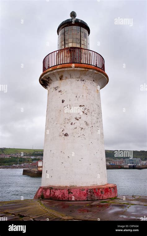Whitehaven Harbour And Lighthouse Cumbria Stock Photo Alamy
