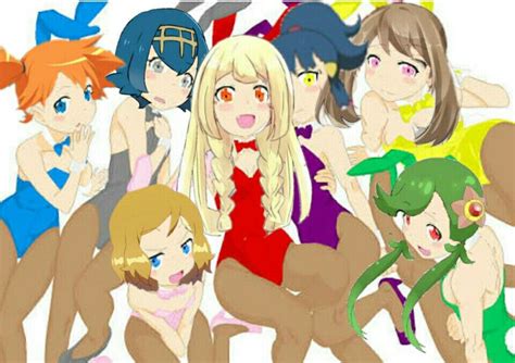 Pokegirl Misty May Dawn Serena Lana Lillie Mallow Ash And Misty Pokemon Misty