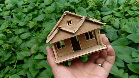 Diy Miniature House From Cardboard Cardboard Craft Youtube