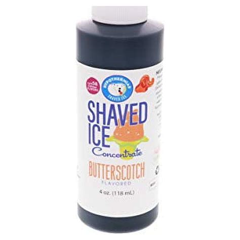 Butterscotch Shaved Ice And Snow Cone Unsweetened Flavor Concentrate 4 Fl Oz Size Makes 1