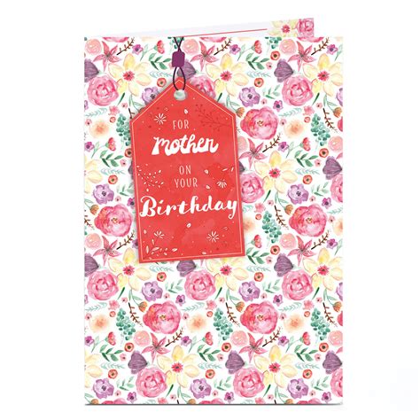 buy personalised birthday card floral tag for gbp 1 79 card factory uk