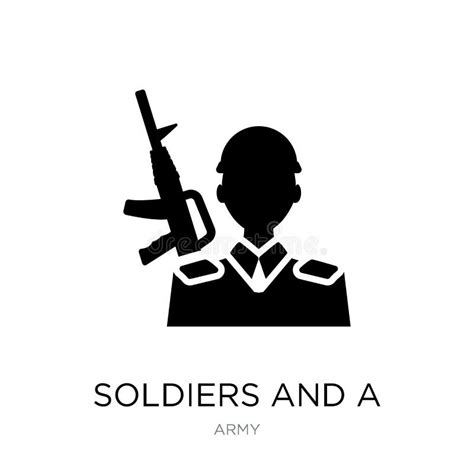 Soldados Y Un Vector Del Icono Del Arma Aislado En El Fondo Blanco