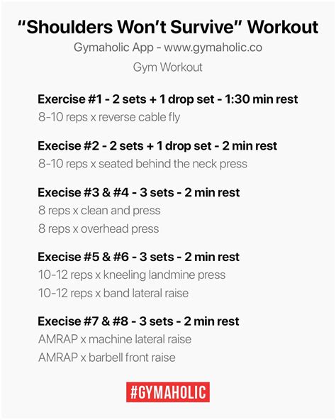 “shoulders Wont Survive” Workout Details Gymaholic